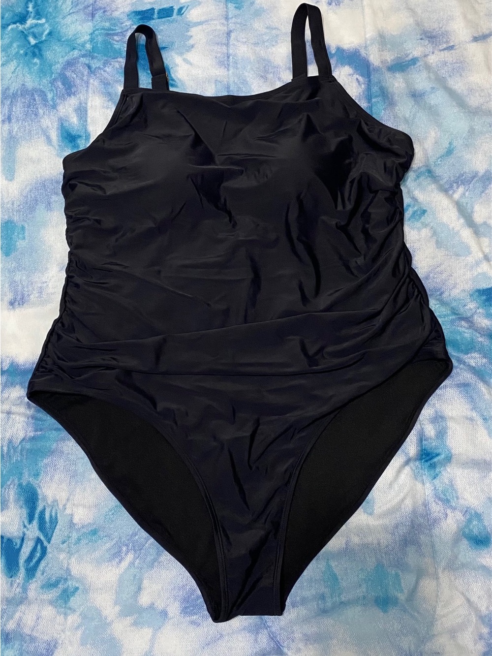 Catherine Malandrino Black Ruched One-Piece Swimsuit